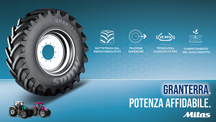 Mitas introduce la gamma di pneumatici Granterra VF PFO per trattori ad alta potenza