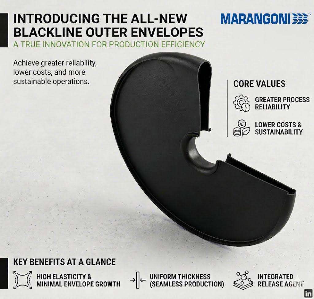 Marangoni presenta le envelopes esterne Blackline per la ricostruzione dei pneumatici