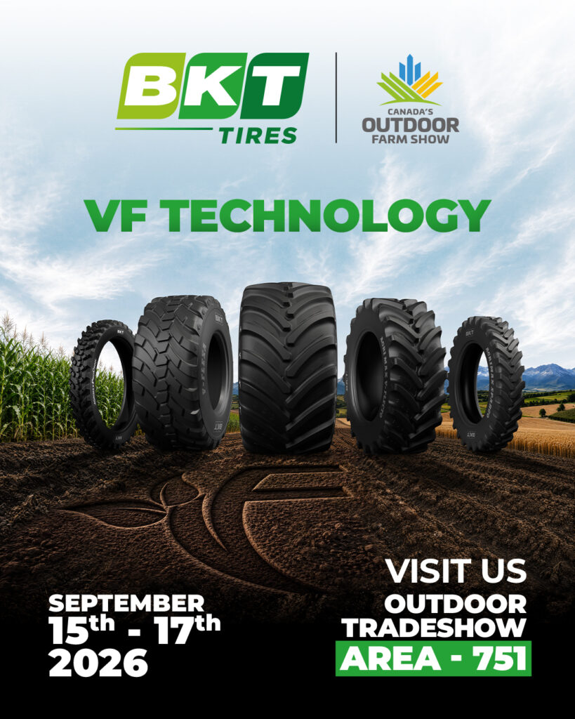 Le ultime tecnologie VF di BKT esposte al Canada’s Outdoor Farm Show